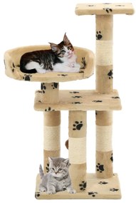 Árvore para gatos c/ postes arranhadores sisal 65 cm bege