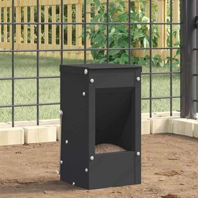vidaXL Comedouro para Coelhos Preto 12,5 x 12,5 x 25 cm