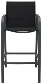Cadeiras de bar para jardim 2 pcs textilene preto