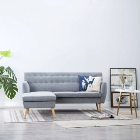 vidaXL Sofá em tecido c/ forma de L 171,5x138x81,5 cm cinzento claro