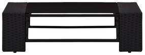 8 pcs conjunto lounge para jardim vime PE preto