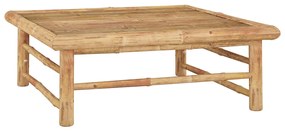 5 pcs conj. lounge p/ jardim em bambu c/ almofadões branco nata