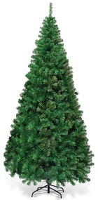 Árvore de Natal Artificial de 210cm com Base de Metal Material PVC Decoração de Natal para Casa Decoração de Festa Verde