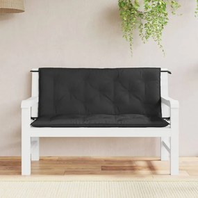 vidaXL Almofadão banco de jardim 120x(50+50)x7cm tecido oxford preto
