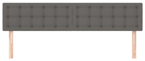 Cabeceira de cama 2 pcs couro artificial 80x5x78/88 cm cinzento