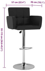 Bancos de bar 2 pcs couro artificial preto