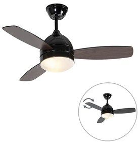 Ventilador de teto preto com comando remoto - Rotar Moderno