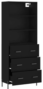 Armário alto 69,5x34x180 cm derivados de madeira preto