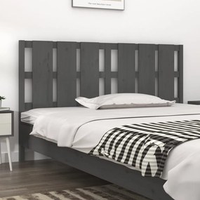 Cabeceira de cama 165,5x4x100 cm pinho maciço cinzento