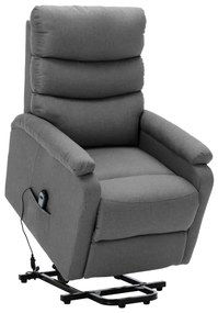 vidaXL Poltrona elevatória tecido cinzento-claro