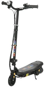 Trotinete Elétrica Dobrável com Velocidade Máx. 12 km/h Motor 120 W Autonomia Máxima 10 km e Farol LED 75x48x93-105 cm Preto