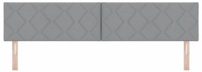 Cabeceira de LED vidaXL com Design de Blocos de Diamante em Cinza Clar