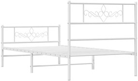 Estrutura de cama com cabeceira e pés 80x200 cm metal branco