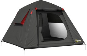 Outsunny Tenda de Camping 2 Pessoas 3000 mm Impermeável e Resistente ao Vento Tenda Cúpula com 2 Portas 2 Janelas em Rede 2 Janelas Laterais Bolsa de Transporte | Aosom Portugal