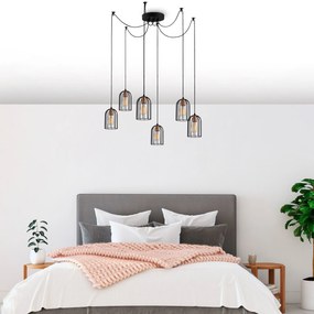 Candeeiro Chandelier Pamukkale – Preto e Bronze – 134 x 111 cm