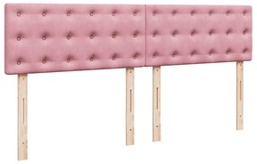 Estrutura de cama otomana com colchão 160x200 cm veludo rosa
