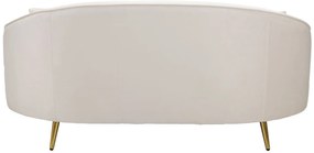 SOFÁ DE 2 LUGARES COM ALMOFADAS 148X84X68 CM CREME E DOURADO