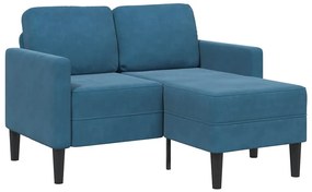 vidaXL Sofá 2 lugares com Chaise em L 125 cm veludo azul