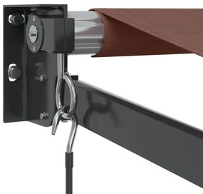 Toldo retrátil manual 500x300 cm castanho