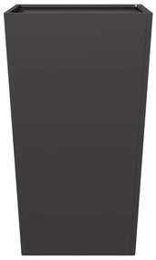 Vaso/floreira de jardim 45x45x75 cm aço preto