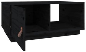 Mesa de centro 80x80x35,5 cm madeira de pinho maciça preto