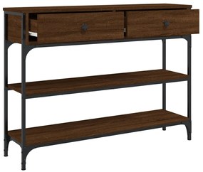 Mesa consola 100x25x75 cm derivados madeira carvalho castanho