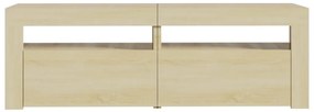 Móvel de TV com luzes LED 120x35x40 cm carvalho sonoma