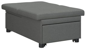Sofá-Cama 3 em 1 - Design Retrátil, Tecido Cinza Escuro
