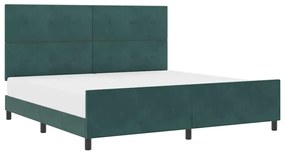 Estrutura de Cama vidaXL Verde Escuro 200x200 cm Veludo