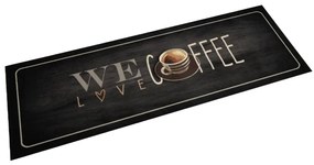 Tapete de cozinha lavável 60x180 cm veludo texto café