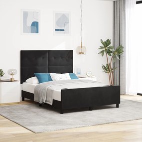 Estrutura de Cama vidaXL Preta 140x190 cm em Veludo