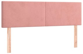 Cama com molas/colchão 140x200 cm veludo rosa