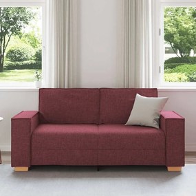 Sofá de 2 lugares, cor vinho, 140 cm, tecido