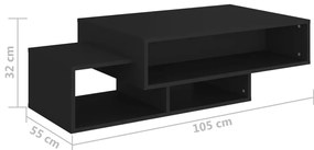 Mesa de centro 105x55x32 cm derivados de madeira preto