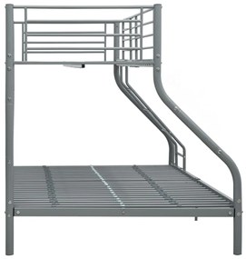 Estrutura de beliche 140x200/90x200 cm metal cinzento