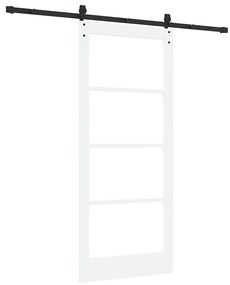 Conjunto de Porta Deslizante vidaXL com Conjunto de Ferragens Branco 8