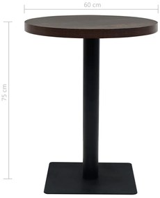 Mesa bistrô em MDF e aço redonda 60x75 cm cinzento escuro