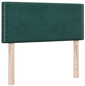Cama com molas/colchão verde-escuro 80x220 cm veludo