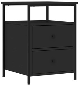 Conjunto de 2 Mesas de Cabeceira - Preto - 44x45x60 cm