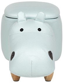 Tamborete em veludo azul claro com arrumação HIPPO Beliani