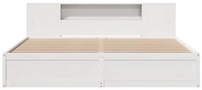 Cama sem colchão 180x200 cm madeira de pinho maciça branco