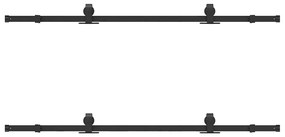 Kit de ferragens para porta deslizante 183 cm aço preto