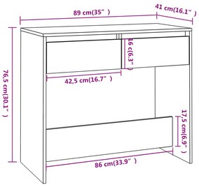 Mesa consola 89x41x76,5 cm aço preto