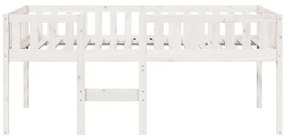 Cama de criança sem colchão 75x190 cm pinho maciço branco