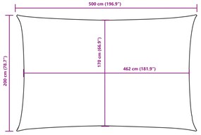 Para-sol estilo vela tecido oxford retangular 2x5 m castanho