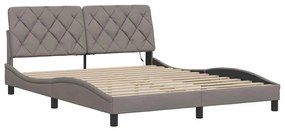 Estrutura de cama com LED sem colchão 160x200 cm tecido