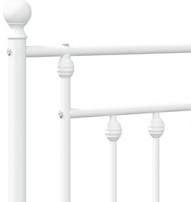 Estrutura de cama com cabeceira 200x200 cm metal branco