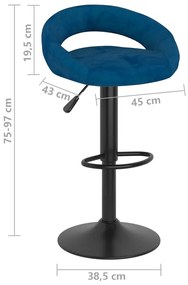 Bancos de bar 2 pcs veludo azul