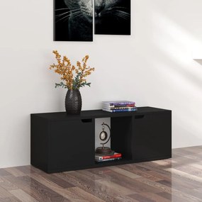 vidaXL Móvel de TV 88,5x27,5x30,5 cm contraplacado preto