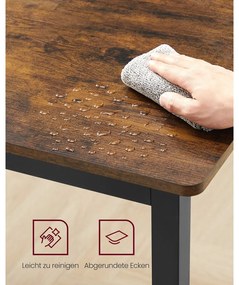 Mesa de jantar para 4 pessoas 70 x 110 x 77 cm Castanho Vintage-preto